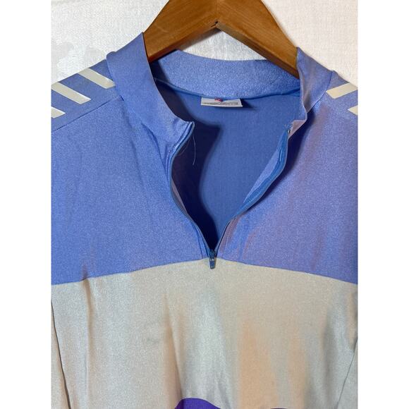 Descante Cycling Jersey Japan Blue Gray Purple Back Pockets - Picture 6 of 9